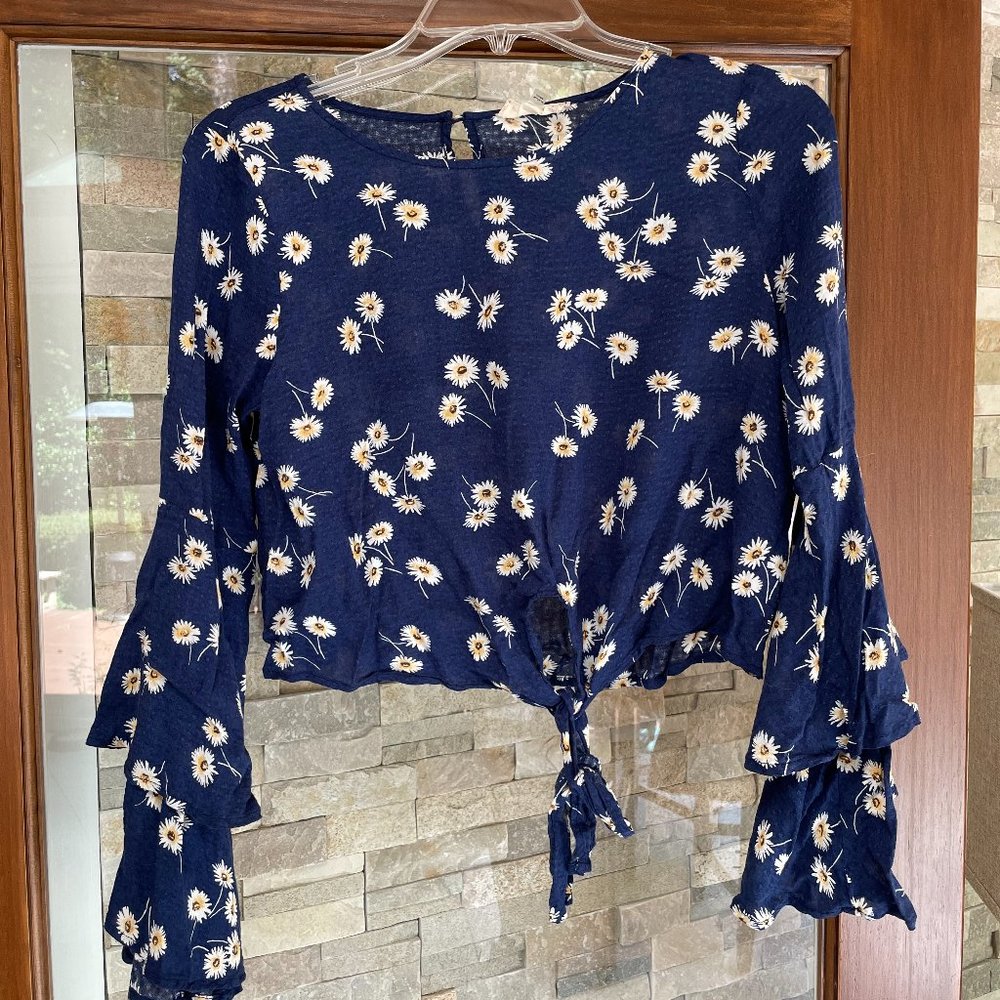 Altar'd State Blue Floral Top